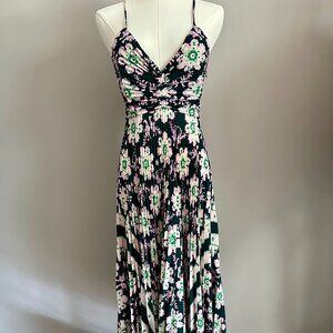 A.L.C. Gemini Pleated Printed Midi Dress